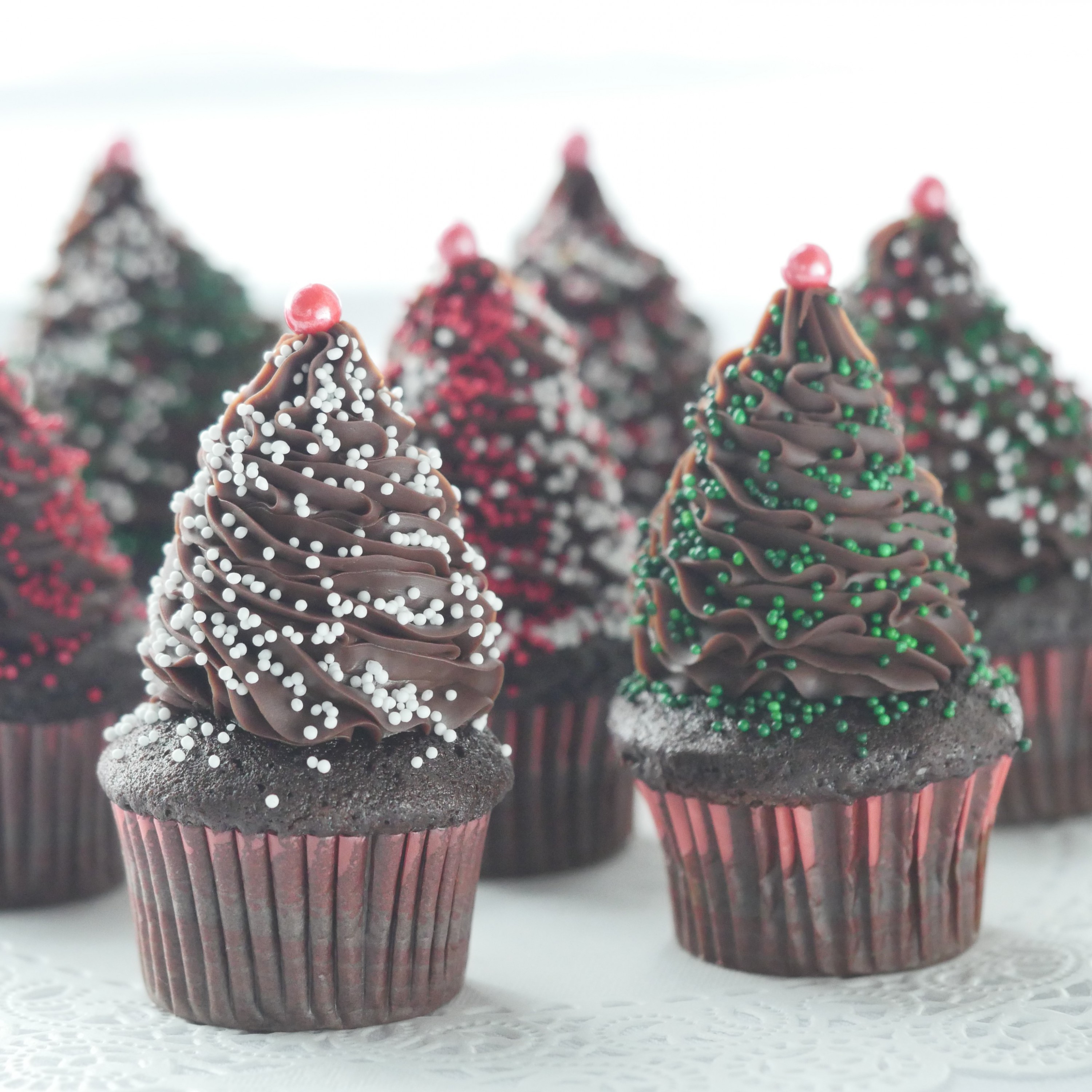 Chocolate Christmas Tree Cupcake